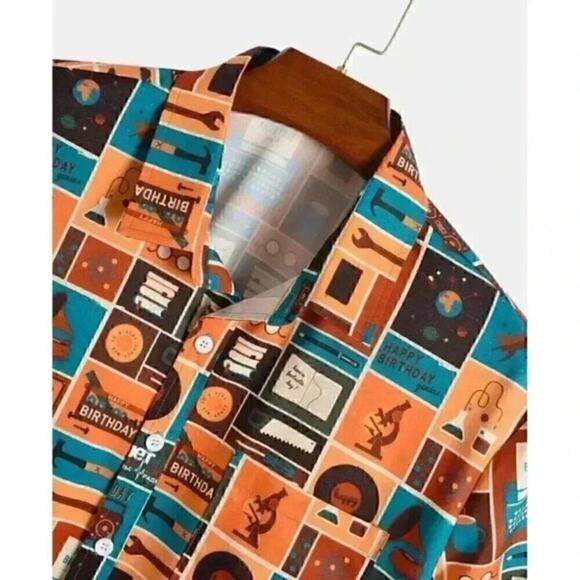 Men's Retro Bowling Shirt  Camp New Sz small - Picture 2 of 4